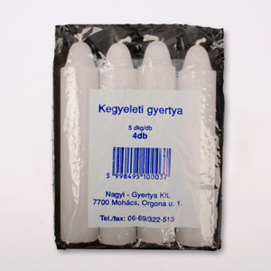 Gyertya 5 dkg 4db/csomag 20*200 mm